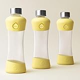 Equa Active Lemon Trinkflasche 0,5L - Glasflasche 550 ml mit Silikonhülle - Wasserflasche aus Borosilikatglas - Sportflasche Glas - Designflasche - 2