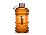 Dual Bottle / Water Jug / 2.2 Liter / Wasserflasche / Trinkflasche / Perfekt für den täglichen Wasserbedarf / Ideal für Training, Fitness und Sport / Wasser-flasche / Gallon / Water Gallon / Wasser Gallone / Wasser Gallon / Optimale Wasserdosis über den Tag hinweg (Orange Netfit)