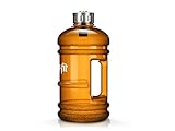 Dual Bottle / Water Jug / 2.2 Liter / Wasserflasche / Trinkflasche / Perfekt für den täglichen Wasserbedarf / Ideal für Training, Fitness und Sport / Wasser-flasche / Gallon / Water Gallon / Wasser Gallone / Wasser Gallon / Optimale Wasserdosis über den Tag hinweg (Orange Netfit) -